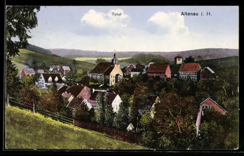 AK Altenau i. H., Ortsansicht aus der Vogelschau