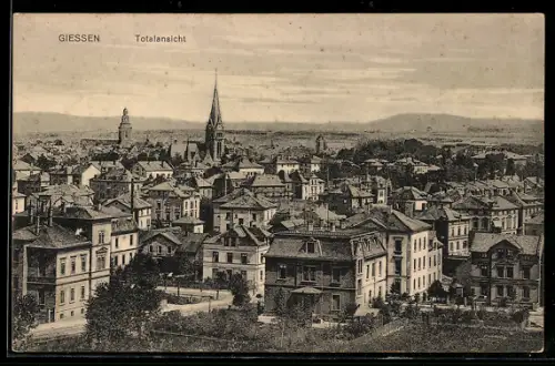 AK Giessen, Ortsansicht mit Kirche
