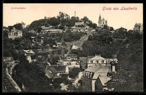 AK Dresden-Loschwitz, Drahtseilbahn im Ort