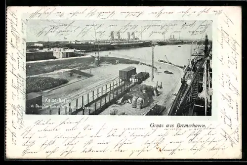 AK Bremerhaven, Kaiserhafen, Dampfer Kaiser Wilhelm der Grosse