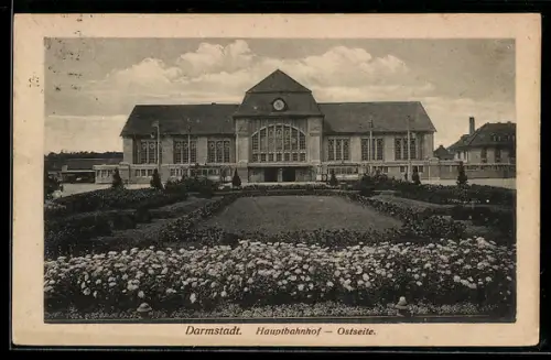 AK Darmstadt, Hauptbahnhof, Blick auf die Ostseite