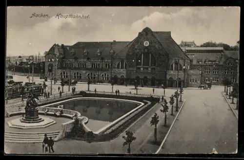 AK Aachen, Blick zum Hauptbahnhof
