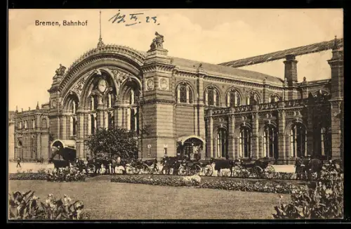 AK Bremen, Blick zum Bahnhof