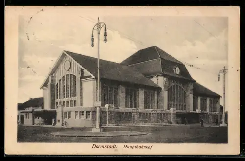 AK Darmstadt, Blick zum Hauptbahnhof
