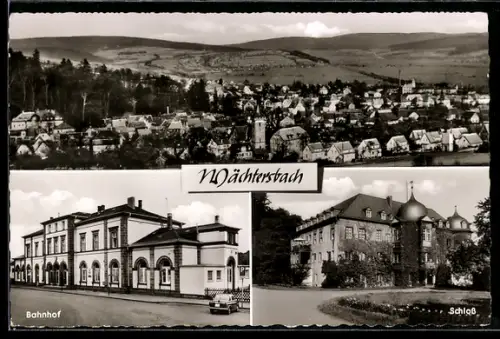 AK Wächtersbach, Blick zum Bahnhof, Schloss