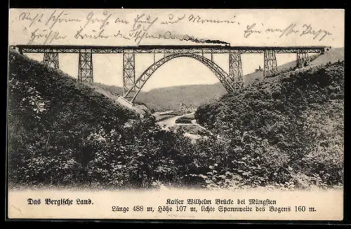 AK Müngsten, Kaiser Wilhelm Brücke, Eisenbahnviadukt