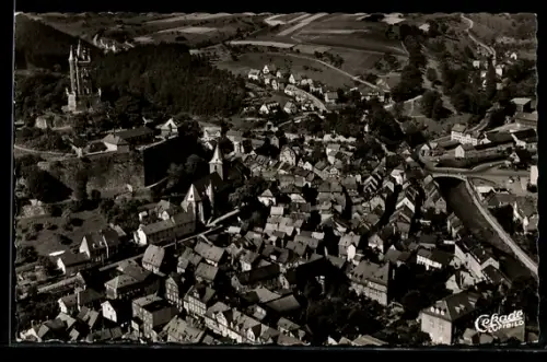 AK Dillenburg, Ortsansicht aus der Vogelschau