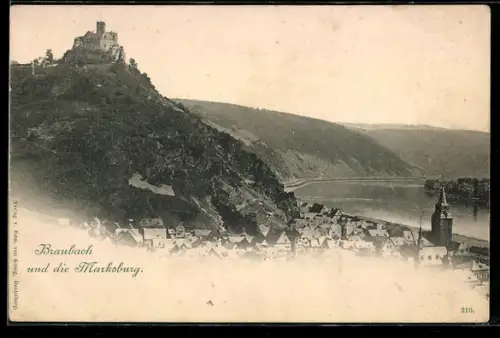 AK Braubach, Teilansicht und die Marksburg
