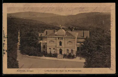 AK Barmen, Luftkurhaus mit Blick ins Murmelbachtal, Anlagen