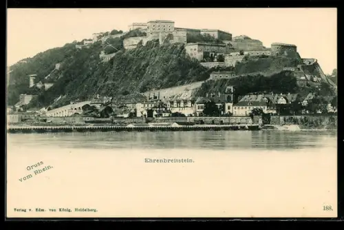 AK Ehrenbreitstein, Rheinpartie mit Zentrum