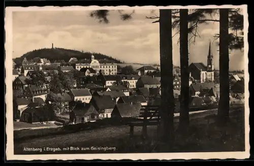 AK Altenberg i. Erzgeb., Blick zum Geisingberg mit Kirche