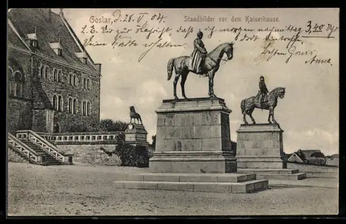 AK Goslar, Standbilder vor dem Kaiserhause