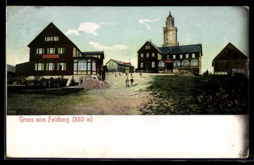 AK Feldberg i. T., Gasthäuser auf dem Gipfel