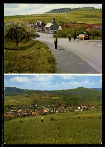 AK Ober-Seibertenrod /Ulrichstein, Ortsansicht, Kirche, Landschaft