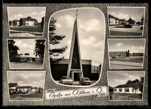 AK Ahlhorn i. O., Kirche, Schule, Wohnhäuser