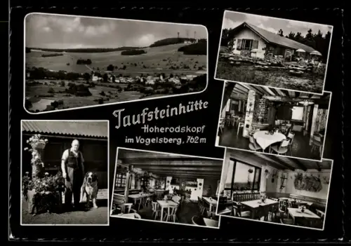 AK Hoherodskopf /Vogelsberg, Taufsteinhütte, Inh. W. Bender, Innenansichten, Umgebung