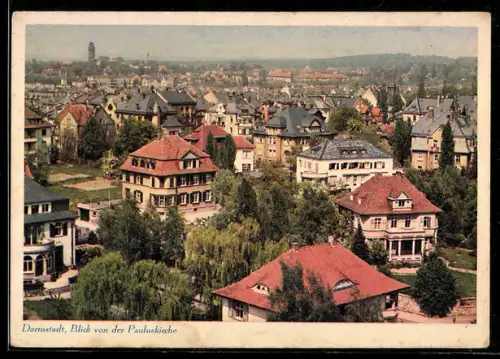 AK Darmstadt, Blick von der Pauluskirche