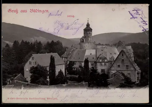 AK Büdingen, Blick auf das Schloss