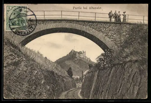 AK Altenahr, Brücke, Burgruine