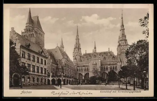 AK Aachen, Katschhof mit Verwaltungsgebäude
