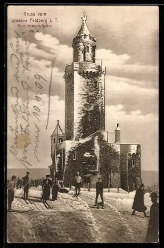 AK Grosser Feldberg i. T., Aussichtsturm-Spitze