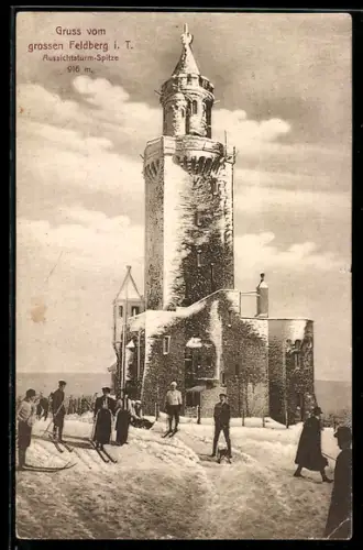 AK Grosser Feldberg i. T., Aussichtsturm-Spitze