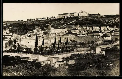 AK Nazareth, Panorama mit Verkündigungsbasilika
