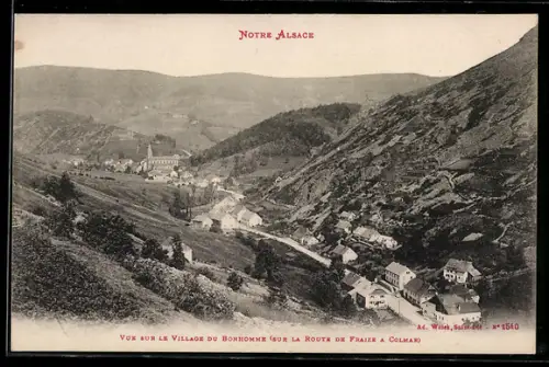 AK Village du Bonhomme, Vue sur le Village du Bonhomme sur la route de Fraize a Colmar