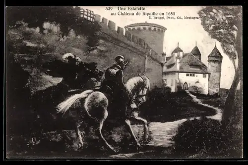 Künstler-AK Château de Ripaille, Une Estafette au Château de Ripaille en 1650