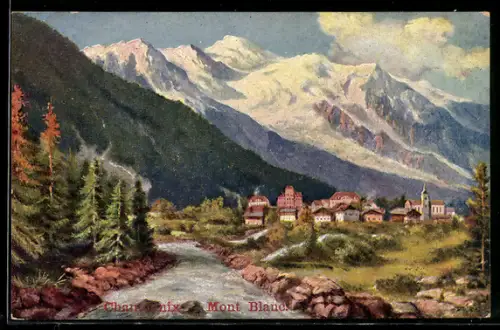 Künstler-AK Chamonix, Mont Blanc
