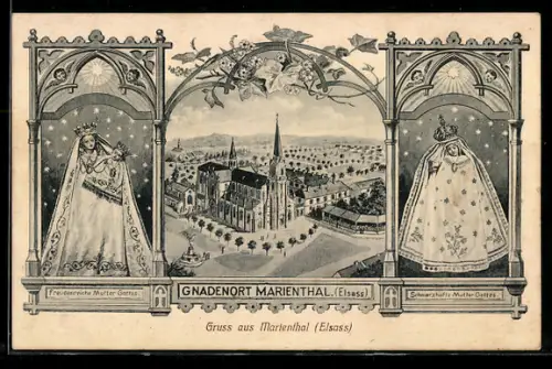 AK Marienthal /Elsass, Gnadenort Marienthal, Freudenreiche und Schmerzhafte Mutter Gottes