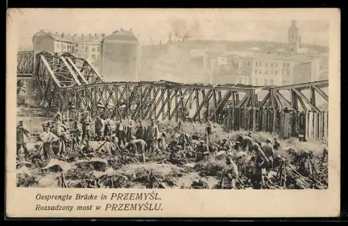AK Przemysl, Gesprengte Brücke