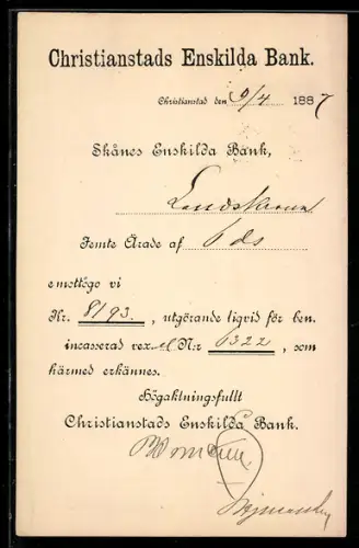 AK Christianstad, Skånes Enskilda Bank