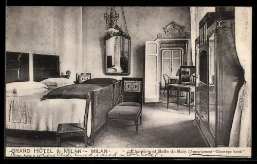 AK Milano, Grand Hôtel et de Milan, camera e bagno, Appartamento Giuseppe Verdi