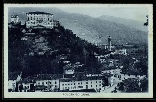 AK Polcenigo /Udine, Vista panoramica del paese e colline circostanti