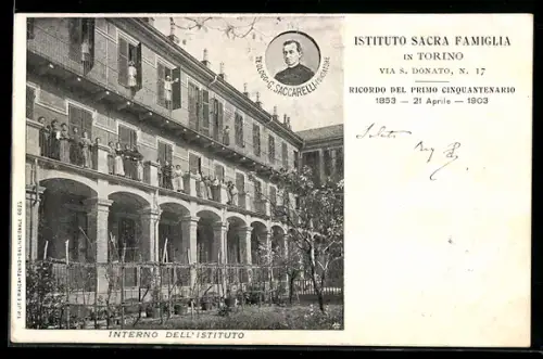 AK Torino, Interno dell`Istituto Sacra Famiglia, celebrazione del cinquantenario