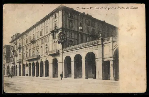 AK Torino, Via Sacchi e Grand Hôtel de Turin