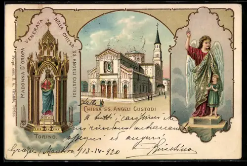 AK Torino, Madonna d`Oropa venerata nella Chiesa S.S. Angeli Custodi