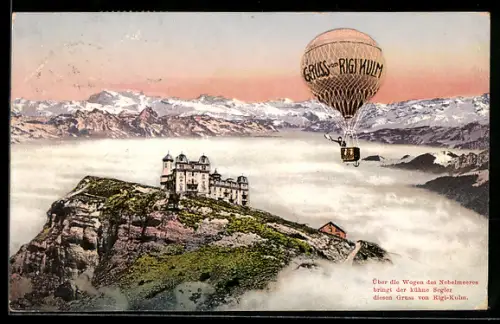 AK Rigi-Kulm, Ballon über dem Nebelmeer