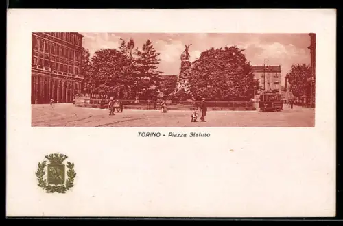 AK Torino, Piazza Statuto, Strassenbahn