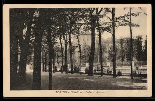AK Torino, Giardino e Palazzo Reale, Strassenbahn