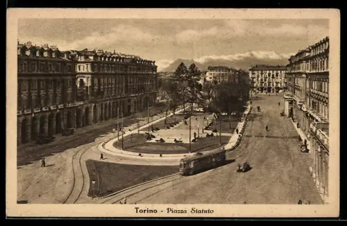 AK Torino, Piazza Statuto, Strassenbahn