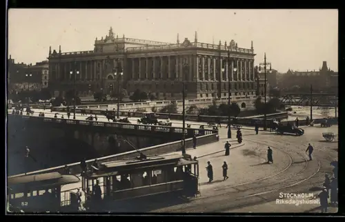 AK Stockholm, Riksdagshuser, Strassenbahn