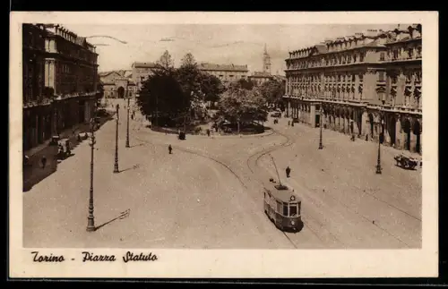 AK Torino, Piazza Statuto, Strassenbahn
