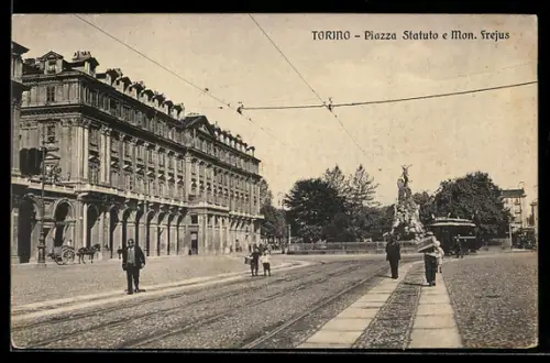 AK Torino, Piazza Statuto e Mon. Frejus, Strassenbahn