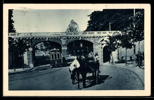 AK Torino, Giardino Reale, Sottopassaggio, Strassenbahn