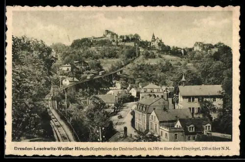 AK Dresden-Loschwitz-Weisser Hirsch, Kopfstation der Drahtseilbahn