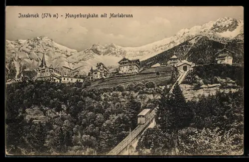 AK Innsbruck, Hungerburgbahn mit Mariabrunn