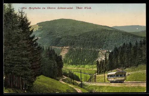 AK Bergbahn Obstfelderschmiede-Lichtenhain-Oberweissbach im oberen Schwarzatal