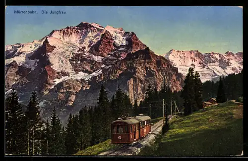 AK Mürrenbahn gegen Jungfrau